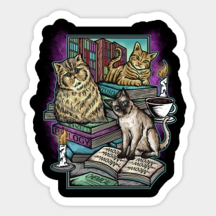 Cats, Books and Coffee Sticker